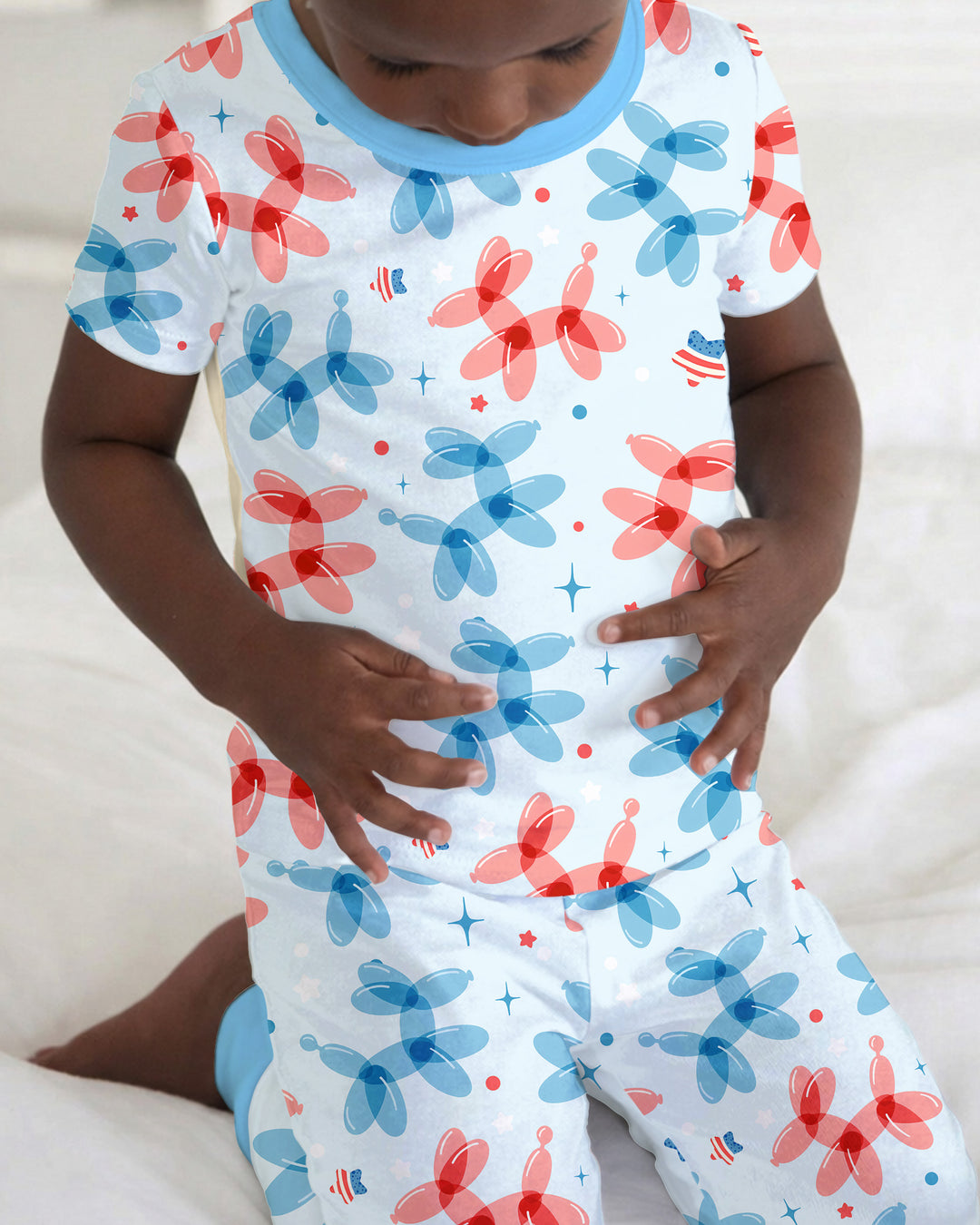 Zweiteiliges, kurzärmliges Pyjama-Set mit Marienkäfern