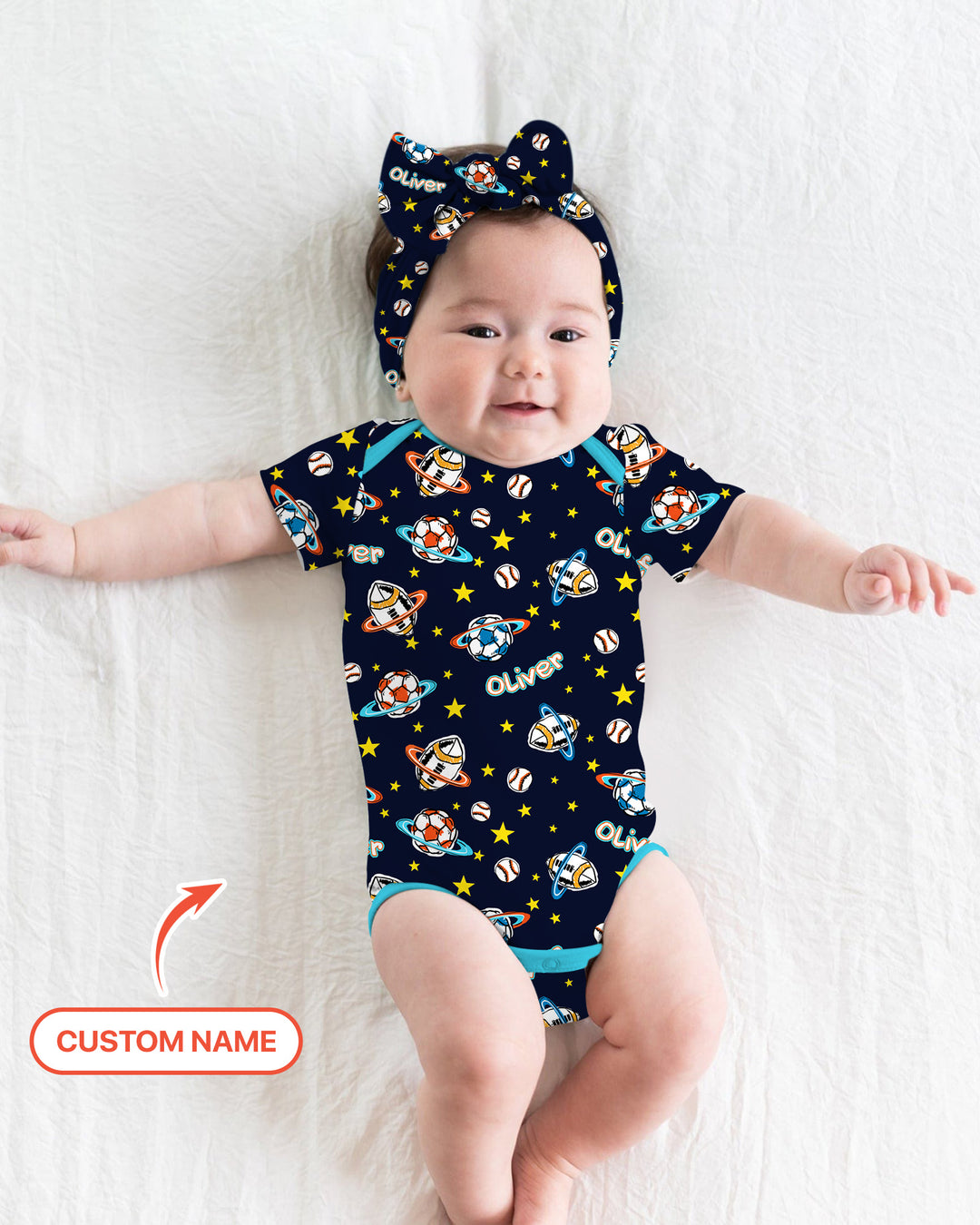 Custom Name Space Sport Bamboo Bodysuit
