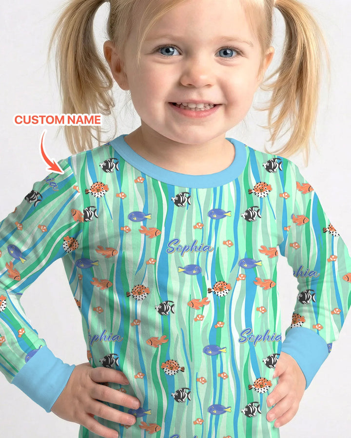 Zweiteiliges Langarm-Pyjama-Set mit Sommerfrüchten