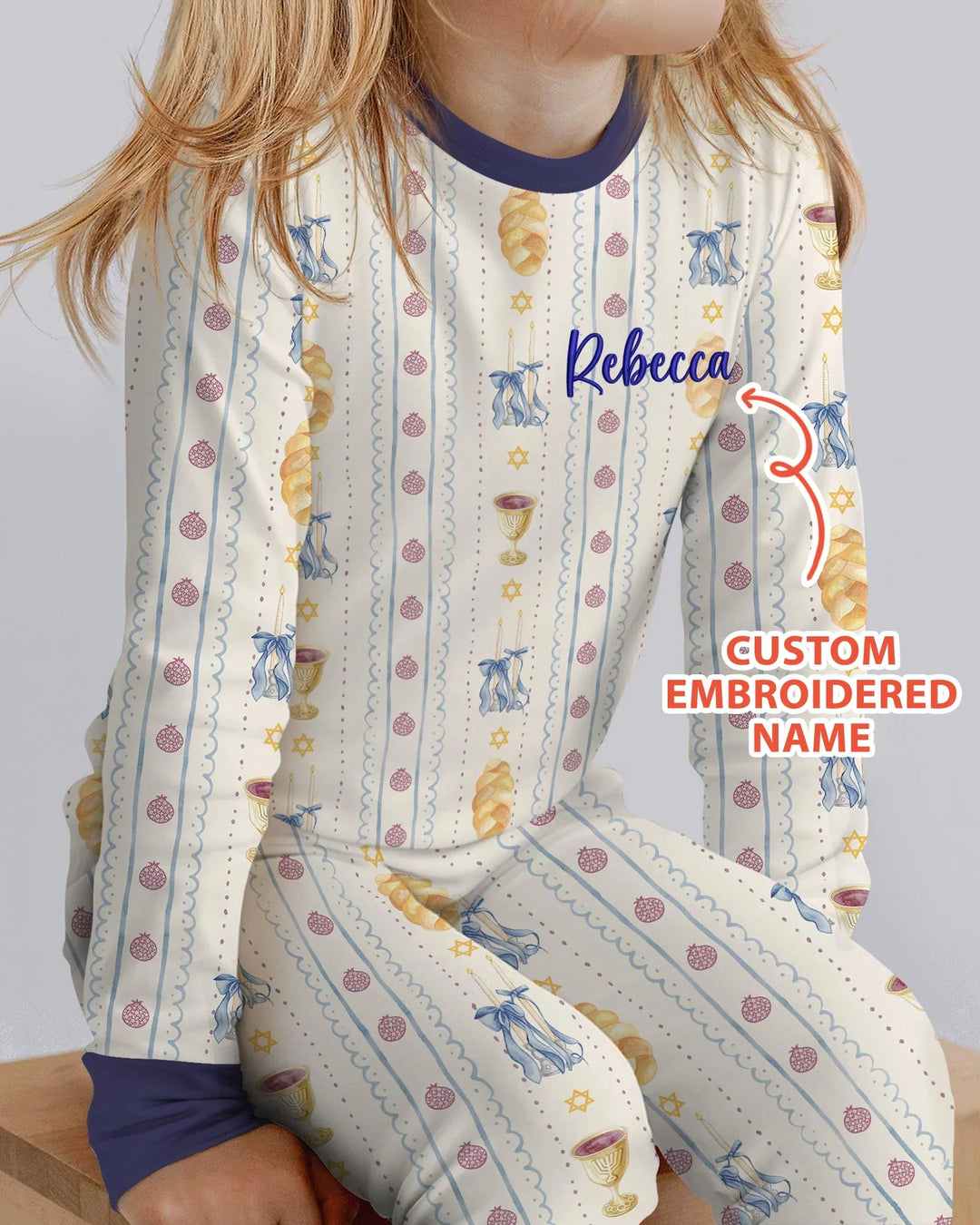 Zweiteiliges Langarm-Pyjama-Set mit Sommerfrüchten