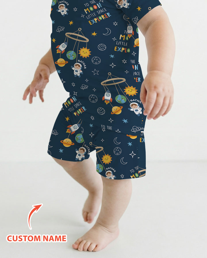 Schlafanzug-Set zweiteilig, kurze Ärmel, kurze Hose, Bambus