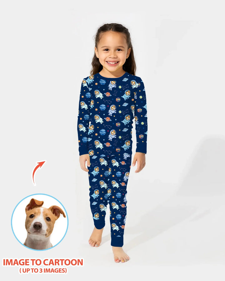 Zweiteiliges Langarm-Pyjama-Set mit Sommerfrüchten