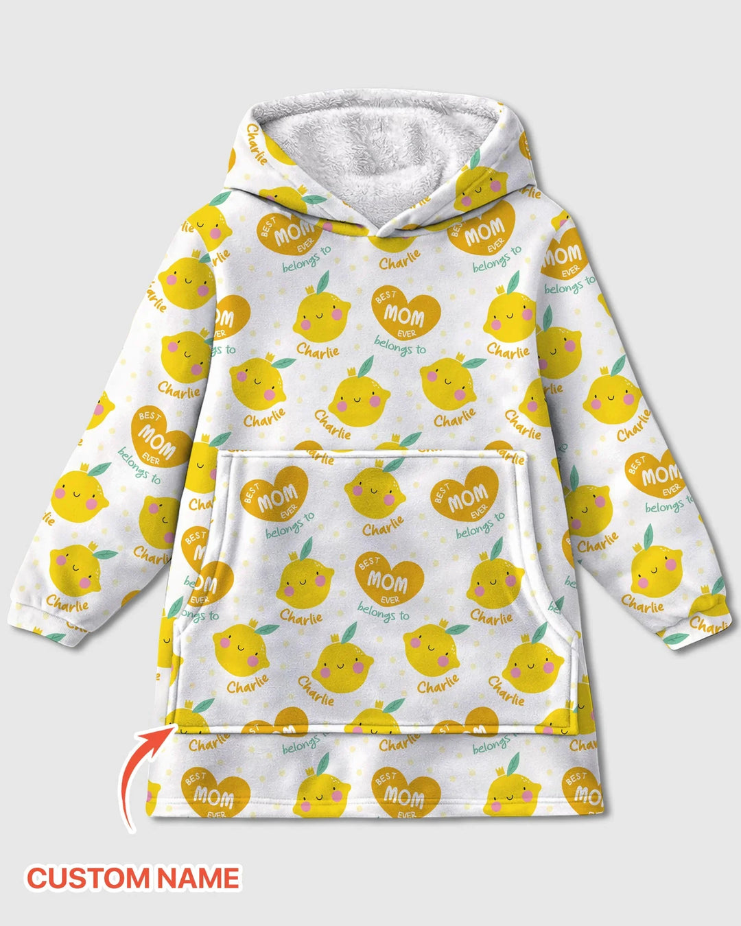 Benutzerdefinierter Name „Beste Mama aller Zeiten“ gehört zu Bambus-Deckenhoodie