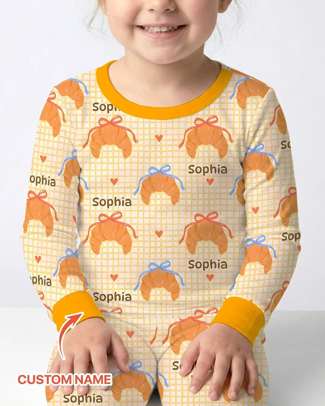 Breakfast Love Family Matching Bamboo Two Piece Long Sleeve Pajama Set