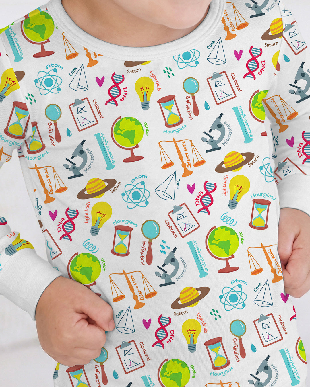 Tiny Scientist Explores The World Bamboo Two Piece Long Sleeve Pajama Set