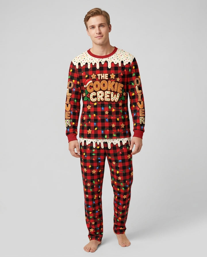 The Cookie Crew Custom Gingerbread Letter Bamboo Men's Pajama Set