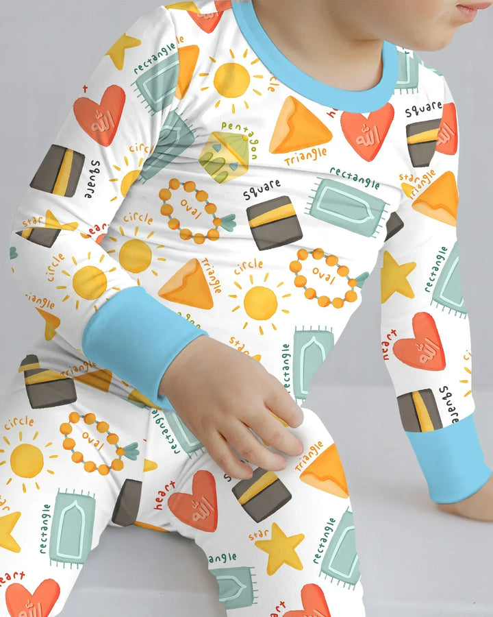 Zweiteiliges Langarm-Pyjama-Set mit Sommerfrüchten