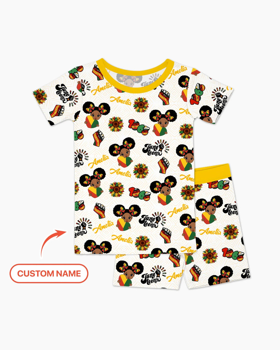 Zweiteiliges Pyjama-Set mit kurzen Ärmeln und Shorts im Sommer-Design