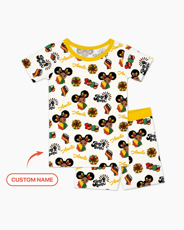 Zweiteiliges Pyjama-Set mit kurzen Ärmeln und Shorts im Sommer-Design