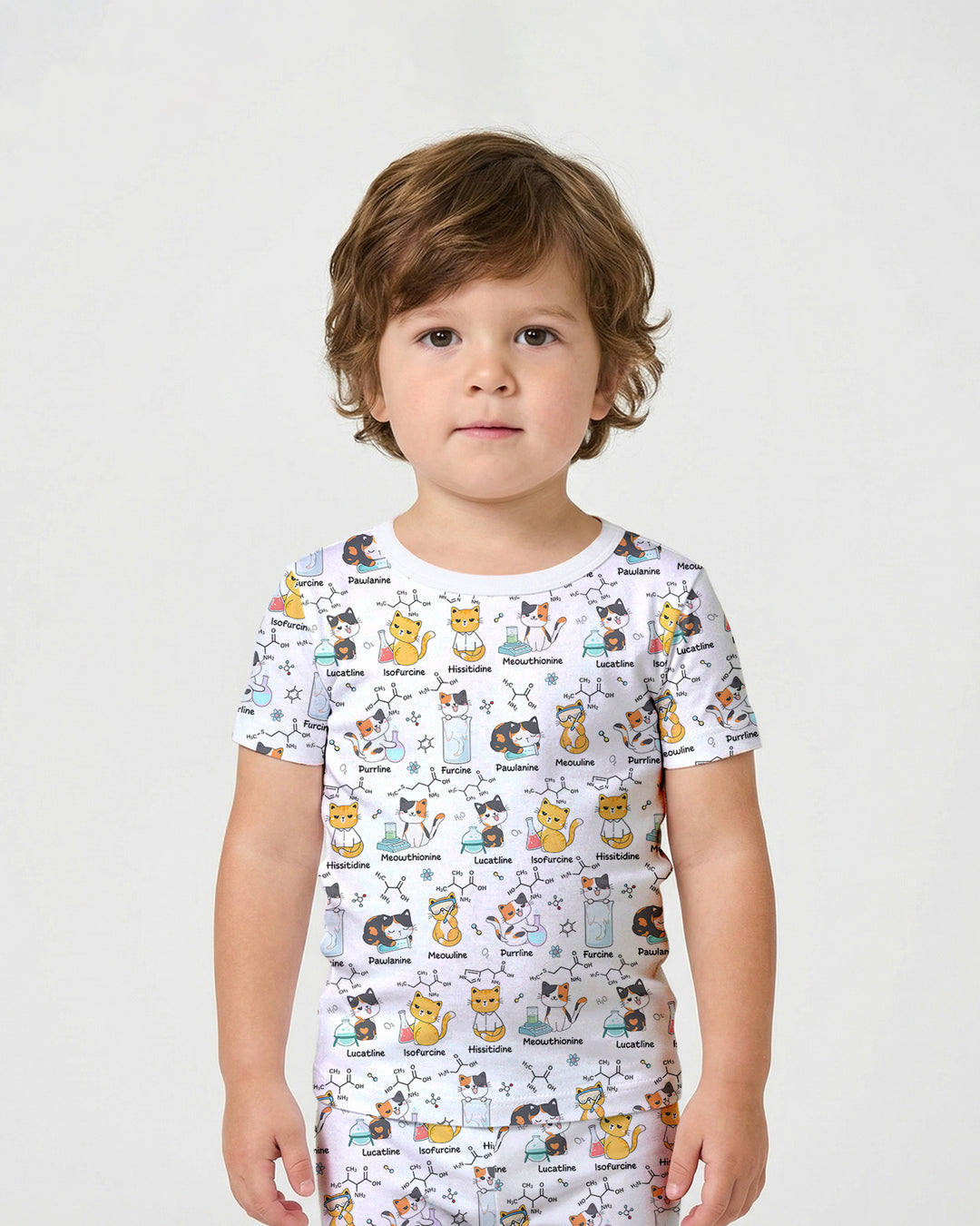 Biochemistry Cat Bamboo Two Piece Short Sleeve Shorts Pajama Set