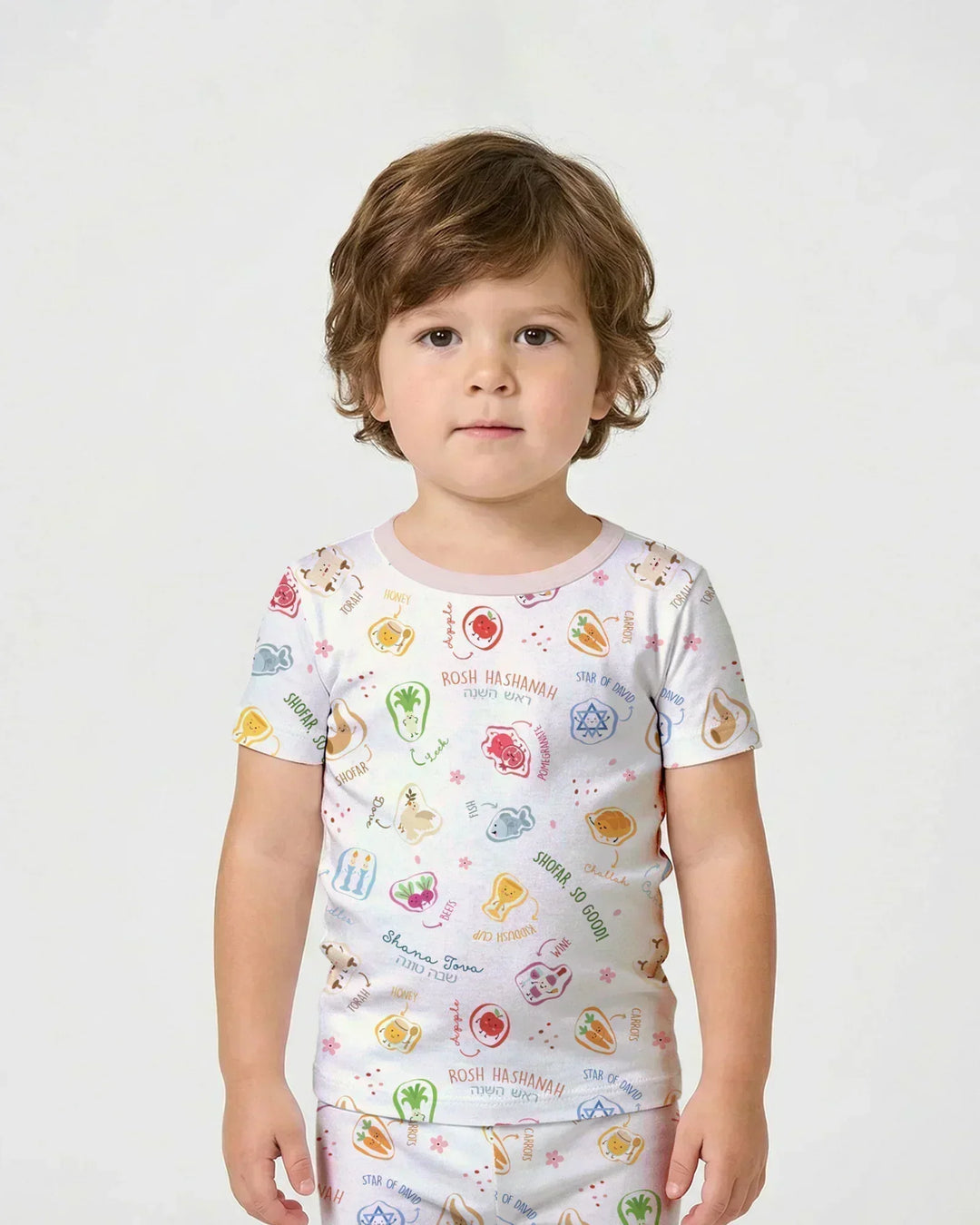Template Zweiteiliges Pyjama-Set mit kurzen Ärmeln und Shorts