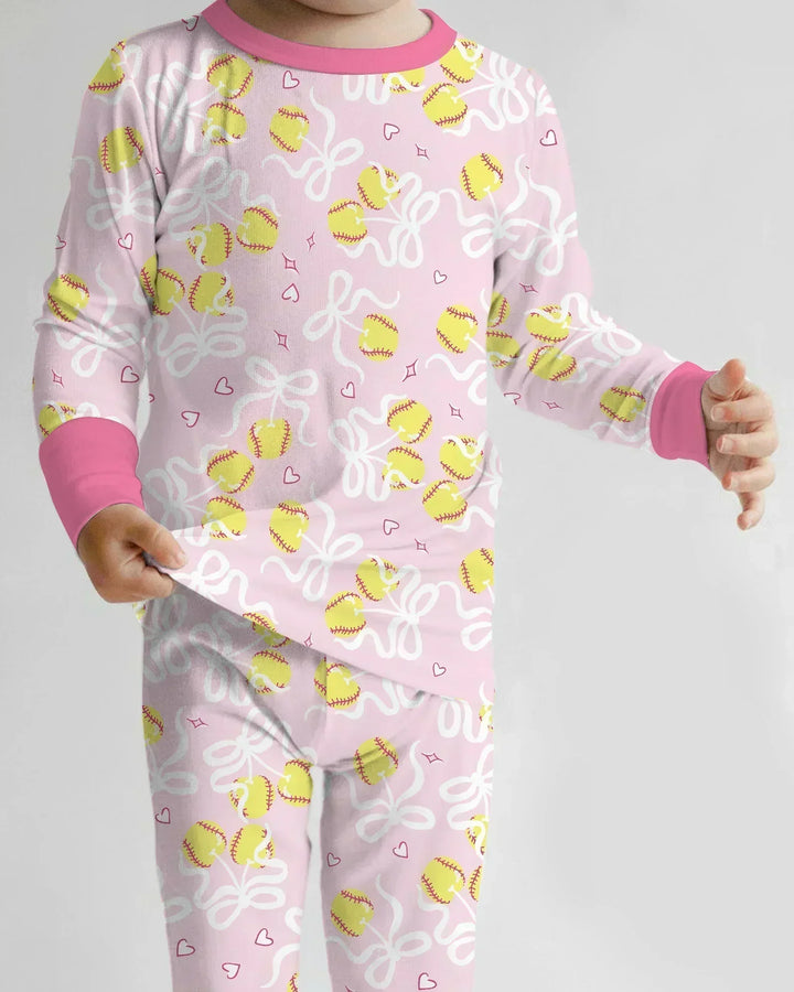 Zweiteiliges Langarm-Pyjama-Set mit Sommerfrüchten
