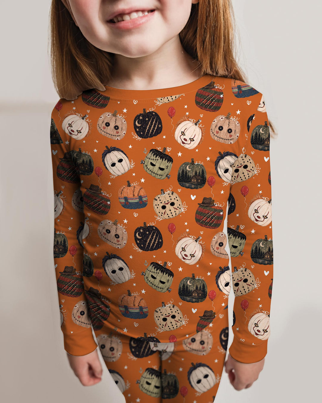Spooky Slasher Pumpkins Bamboo Two Piece Long Sleeve Pajama Set