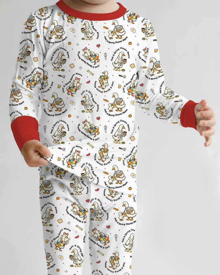 Zweiteiliges Langarm-Pyjama-Set mit Sommerfrüchten