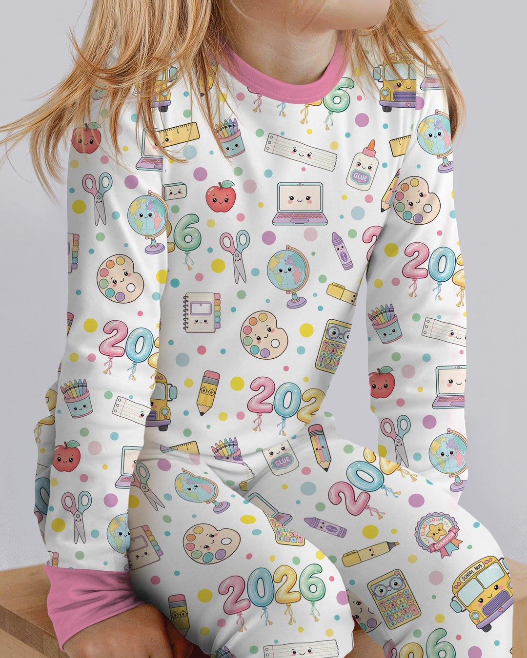 Zweiteiliges Langarm-Pyjama-Set mit Sommerfrüchten