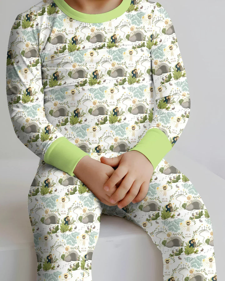 Zweiteiliges Langarm-Pyjama-Set mit Sommerfrüchten