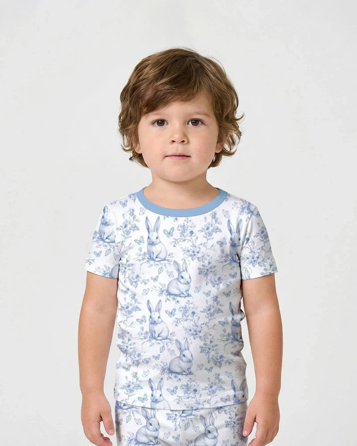 Template Zweiteiliges Pyjama-Set mit kurzen Ärmeln und Shorts