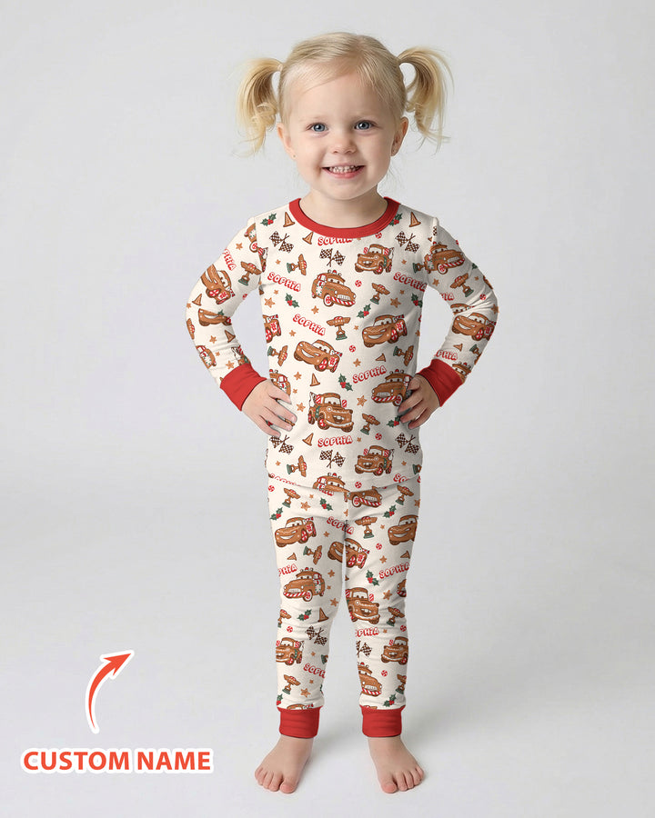 Christmas Cookie Cars Bamboo Two Piece Long Sleeve Pajama Set