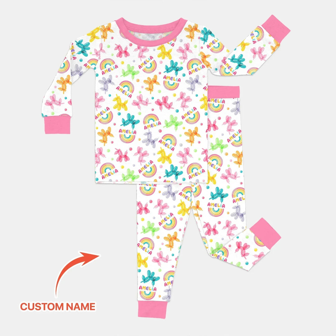 Zweiteiliges Langarm-Pyjama-Set mit Sommerfrüchten
