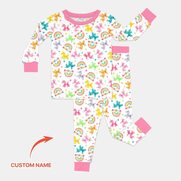 Zweiteiliges Langarm-Pyjama-Set mit Sommerfrüchten