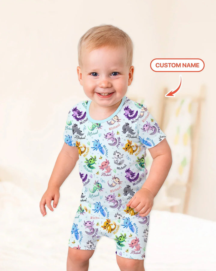 Zweiteiliges Pyjama-Set mit kurzen Ärmeln und Shorts im Sommer-Design
