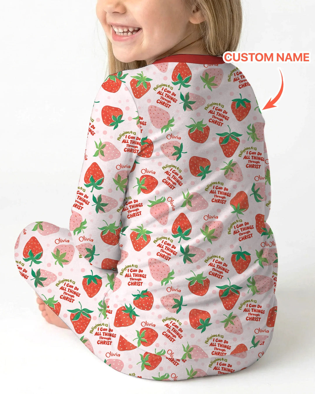 Zweiteiliges Langarm-Pyjama-Set mit Sommerfrüchten