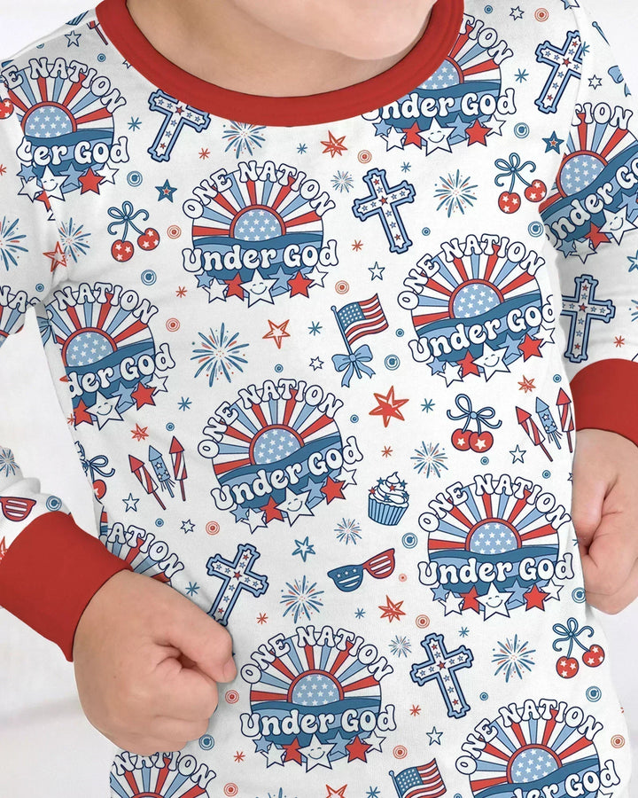 Zweiteiliges Langarm-Pyjama-Set mit Sommerfrüchten