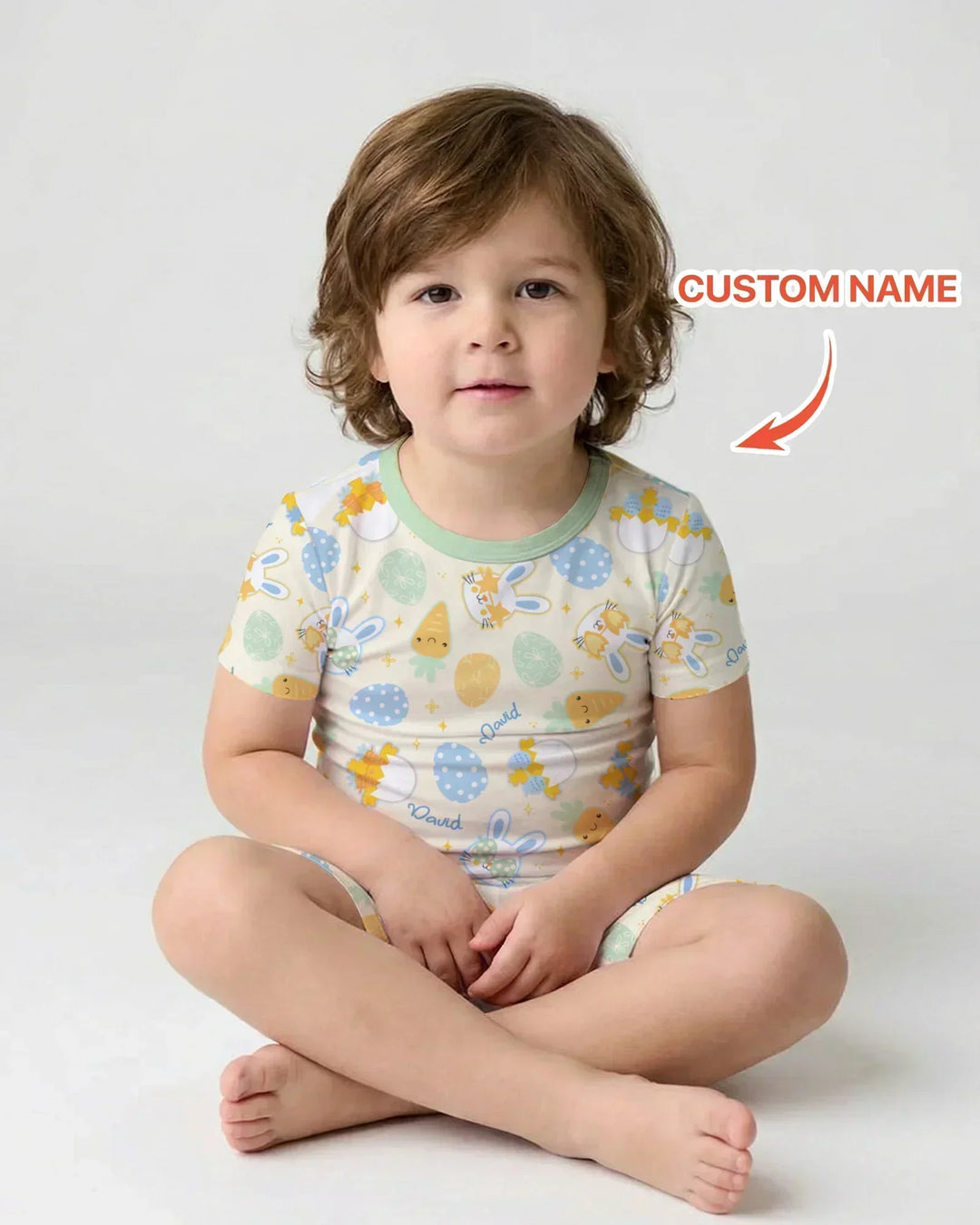 Zweiteiliges Pyjama-Set mit kurzen Ärmeln und Shorts im Sommer-Design