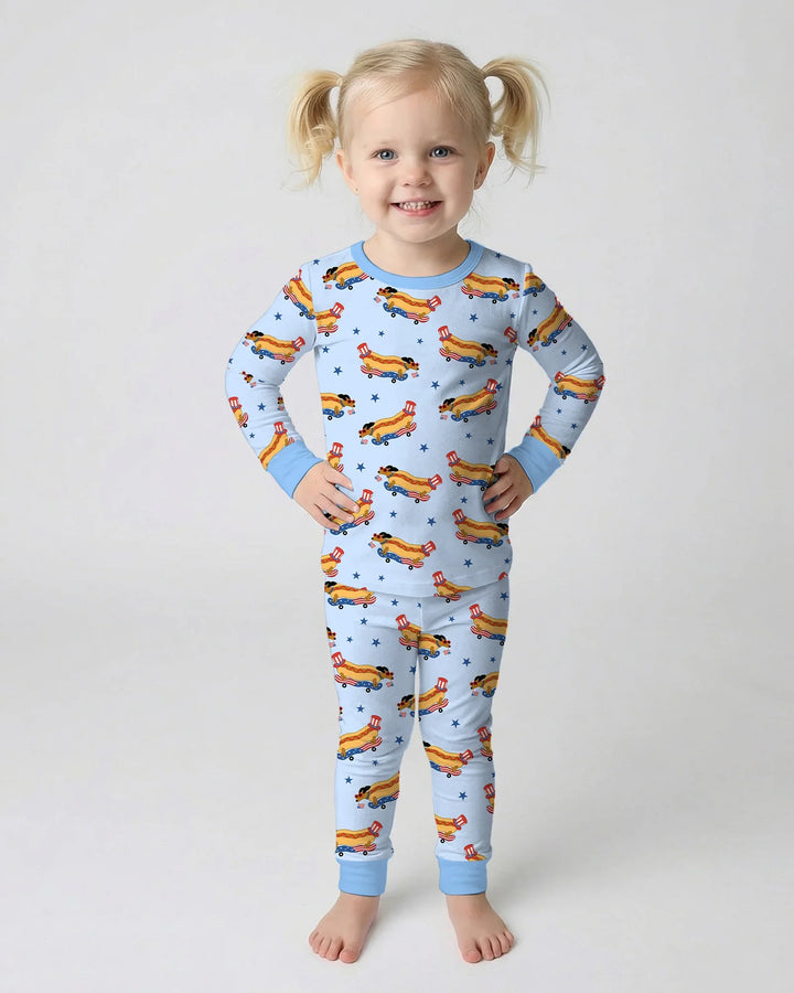 Zweiteiliges Langarm-Pyjama-Set mit Sommerfrüchten