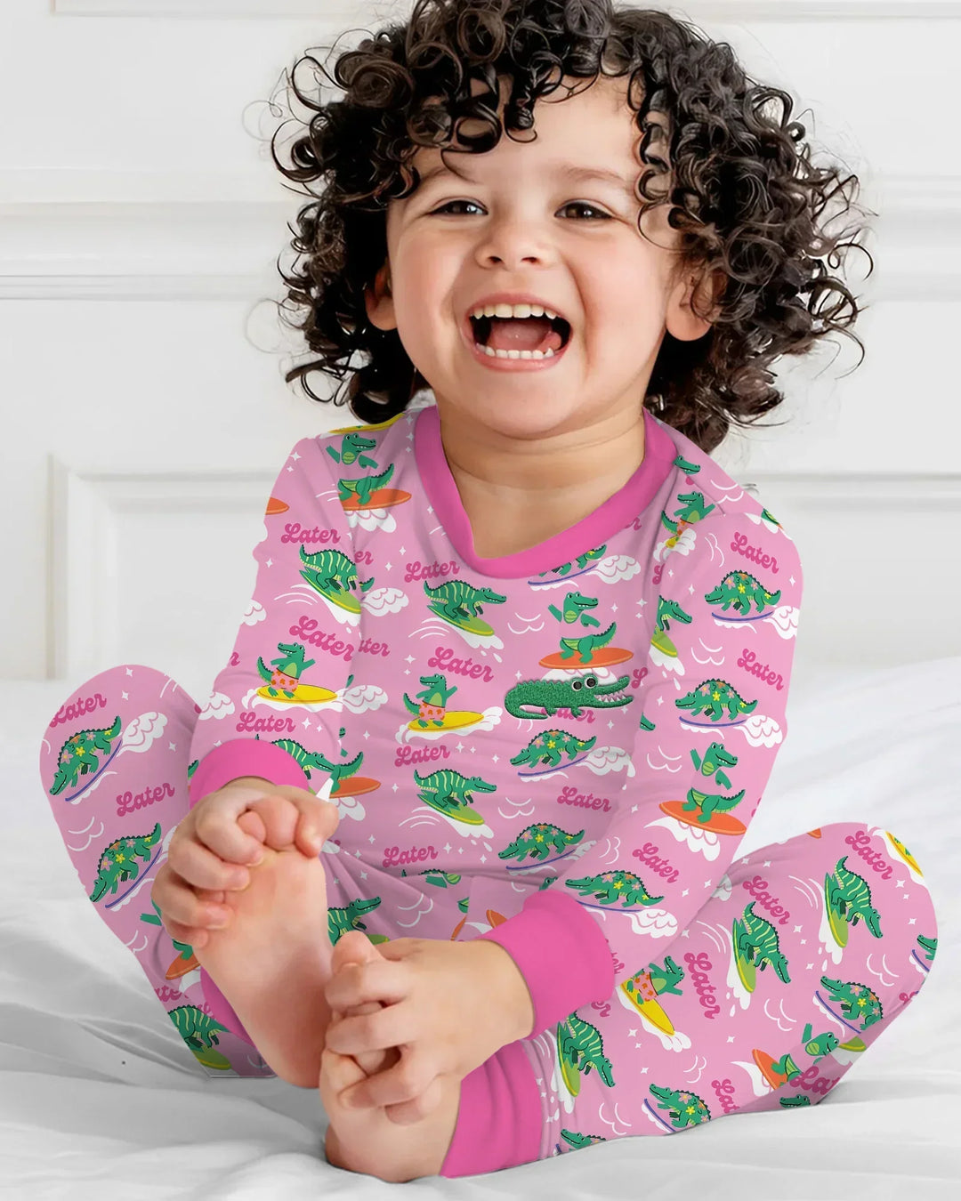 Zweiteiliges Langarm-Pyjama-Set mit Sommerfrüchten