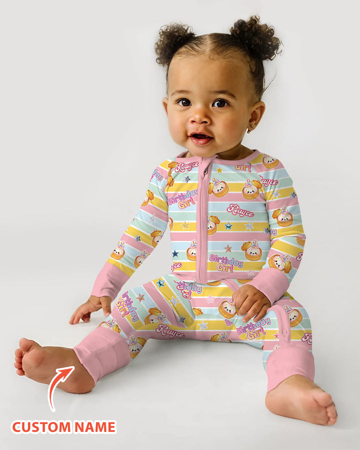 Custom Dumpling Birthday Girl  Bamboo Convertible Zippy