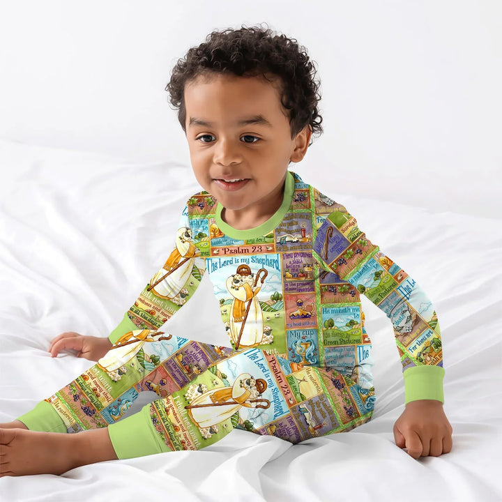 The Lord Is My Shepherd Bamboo Two Piece Long Sleeve Pajama Set