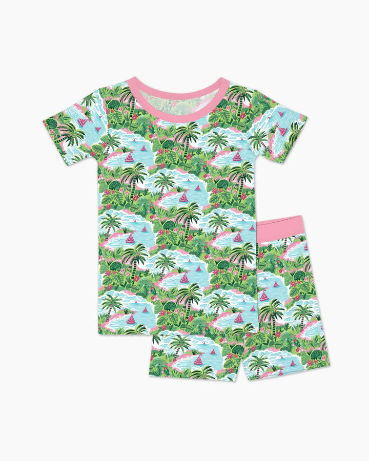 Template Zweiteiliges Pyjama-Set mit kurzen Ärmeln und Shorts