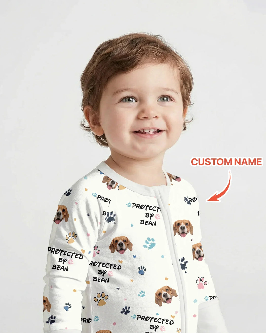 Gerippte Babykleidung mit individuellem Foto - Weich &amp; Skizzenhaft