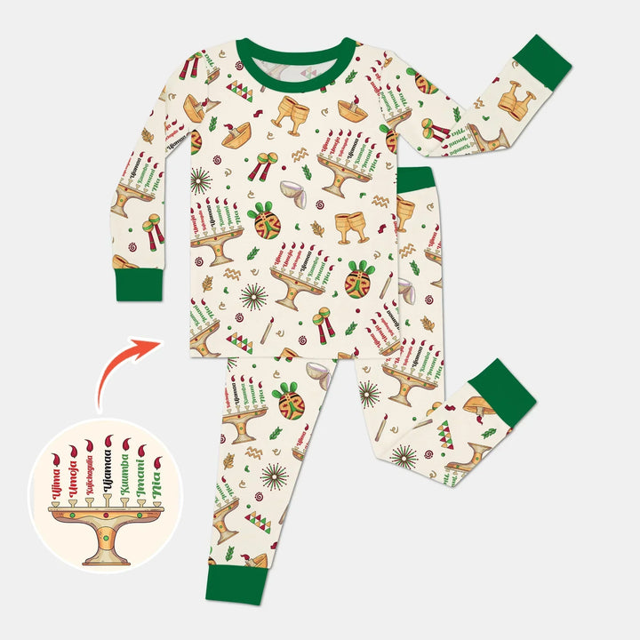 Zweiteiliges Langarm-Pyjama-Set mit Sommerfrüchten