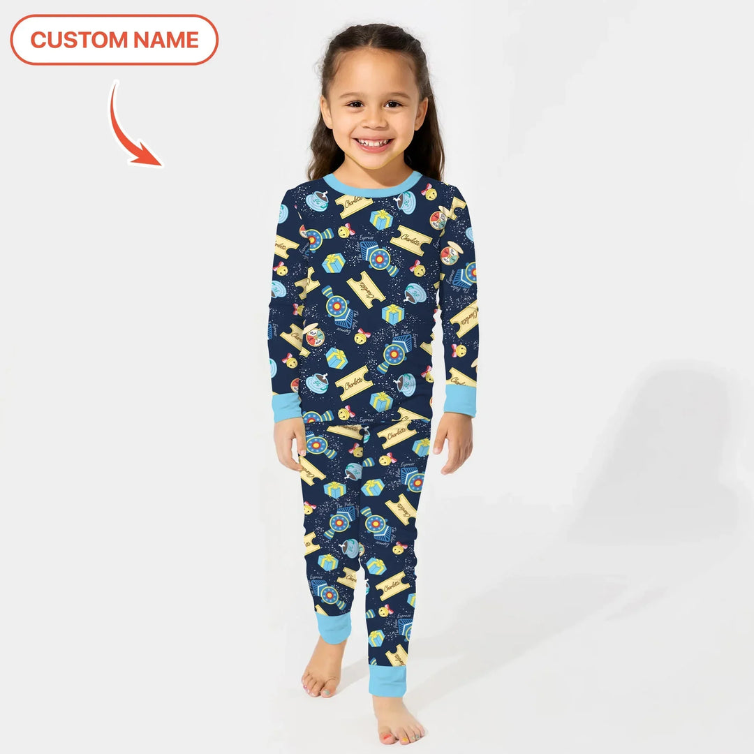 Zweiteiliges Langarm-Pyjama-Set mit Sommerfrüchten