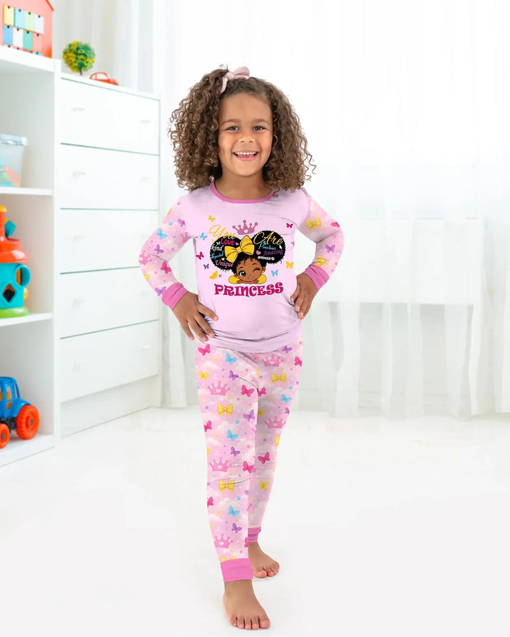 Zweiteiliges Langarm-Pyjama-Set mit Sommerfrüchten