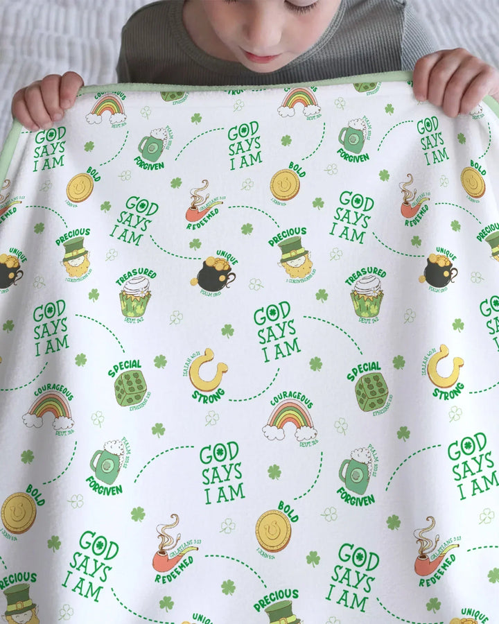 St Patrick's Day God Says I Am Bamboo Blanket