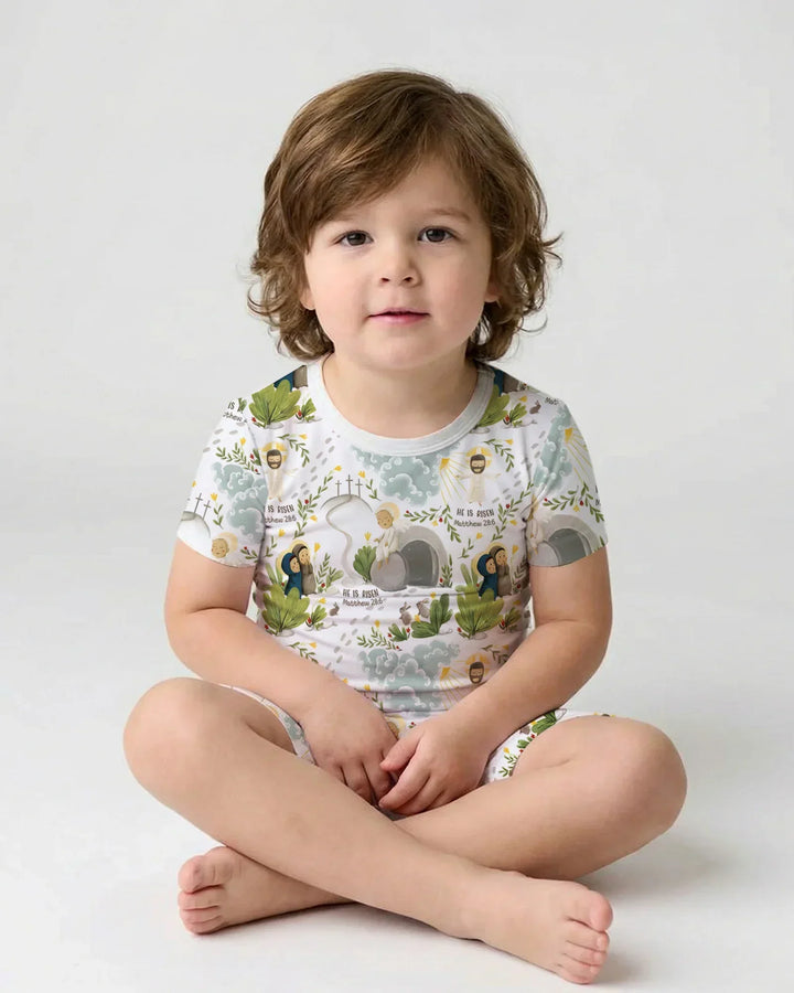 Zweiteiliges, kurzärmliges Pyjama-Set mit Marienkäfern