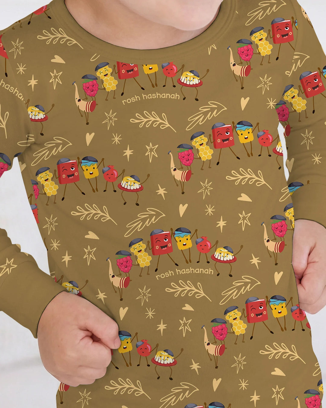 Zweiteiliges Langarm-Pyjama-Set mit Sommerfrüchten
