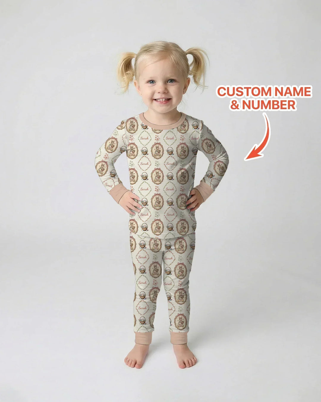 Zweiteiliges Langarm-Pyjama-Set mit Sommerfrüchten