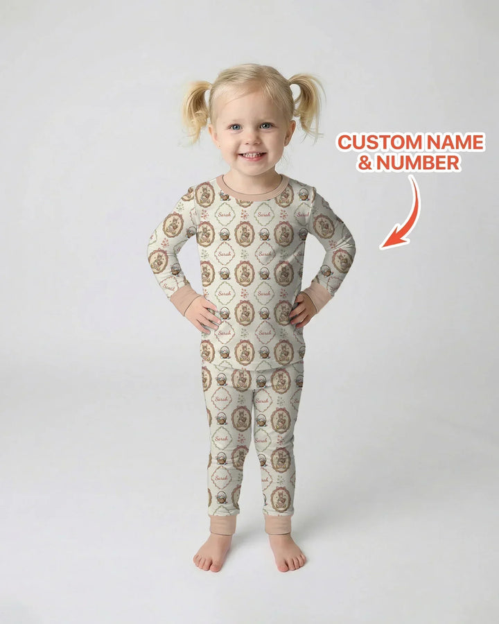 Zweiteiliges Langarm-Pyjama-Set mit Sommerfrüchten