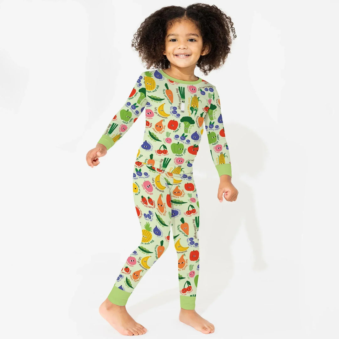 Little Veggie Garden Bamboo Two Piece Long Sleeve Pajama Set