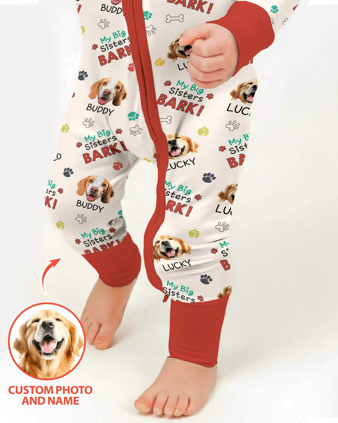 Raised With Paws - Custom Pet Photo And Name Bamboo Convertible Zippy