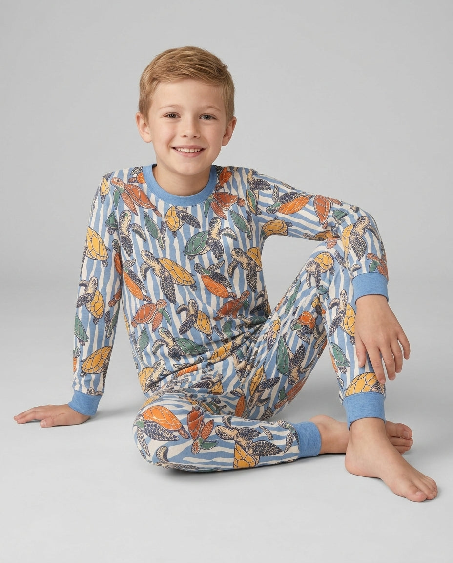 Zweiteiliges Langarm-Pyjama-Set mit Sommerfrüchten