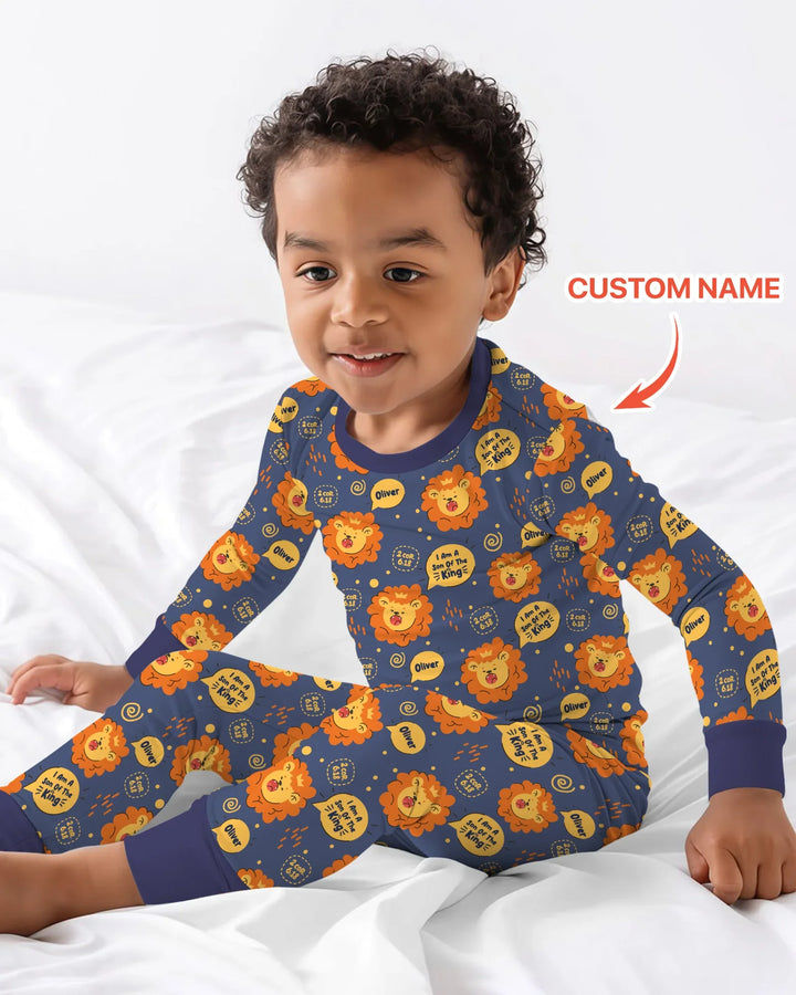 Zweiteiliges Langarm-Pyjama-Set mit Sommerfrüchten