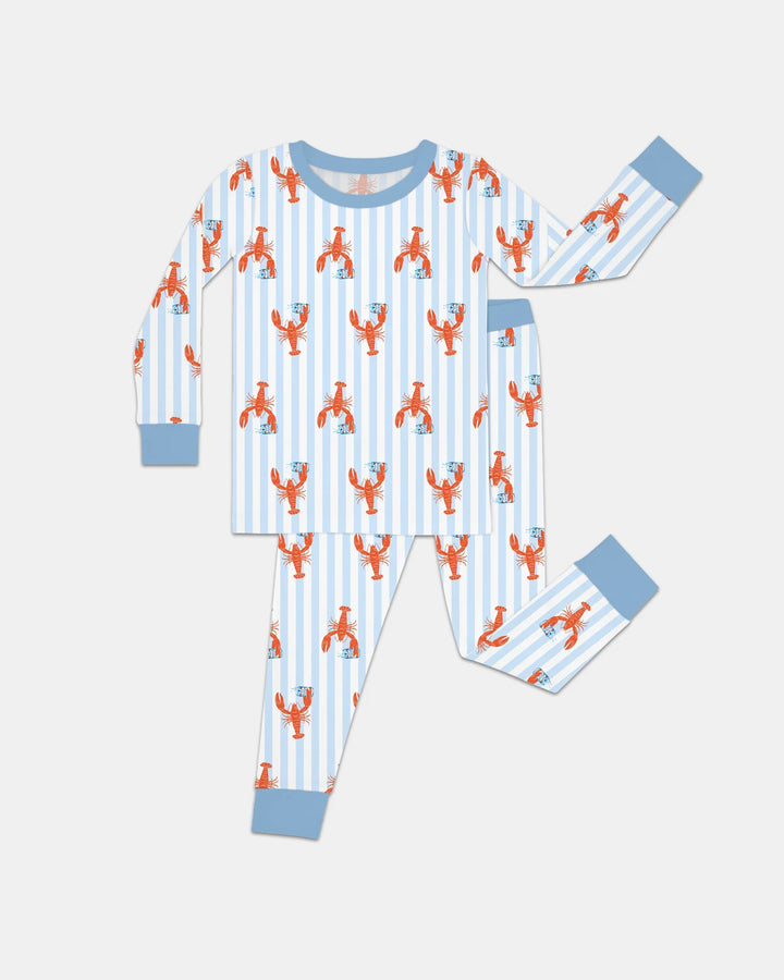 Custom Name Crawfish Beer Season Bamboo Two Piece Long Sleeve Pajama Set
