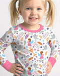 Zweiteiliges Langarm-Pyjama-Set mit Sommerfrüchten