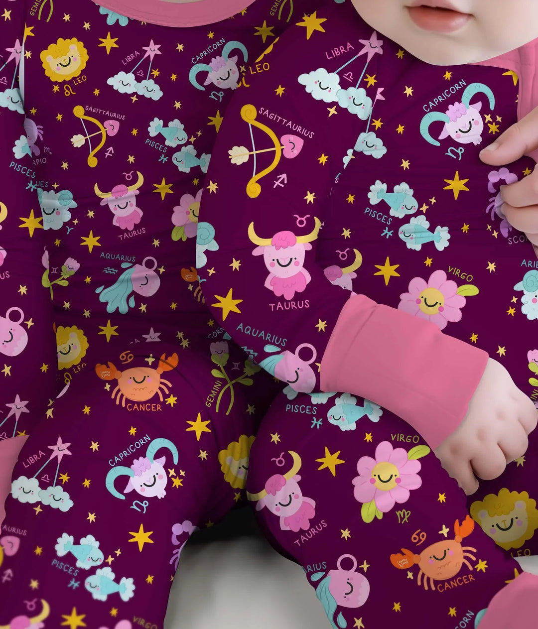 Zweiteiliges Langarm-Pyjama-Set mit Sommerfrüchten