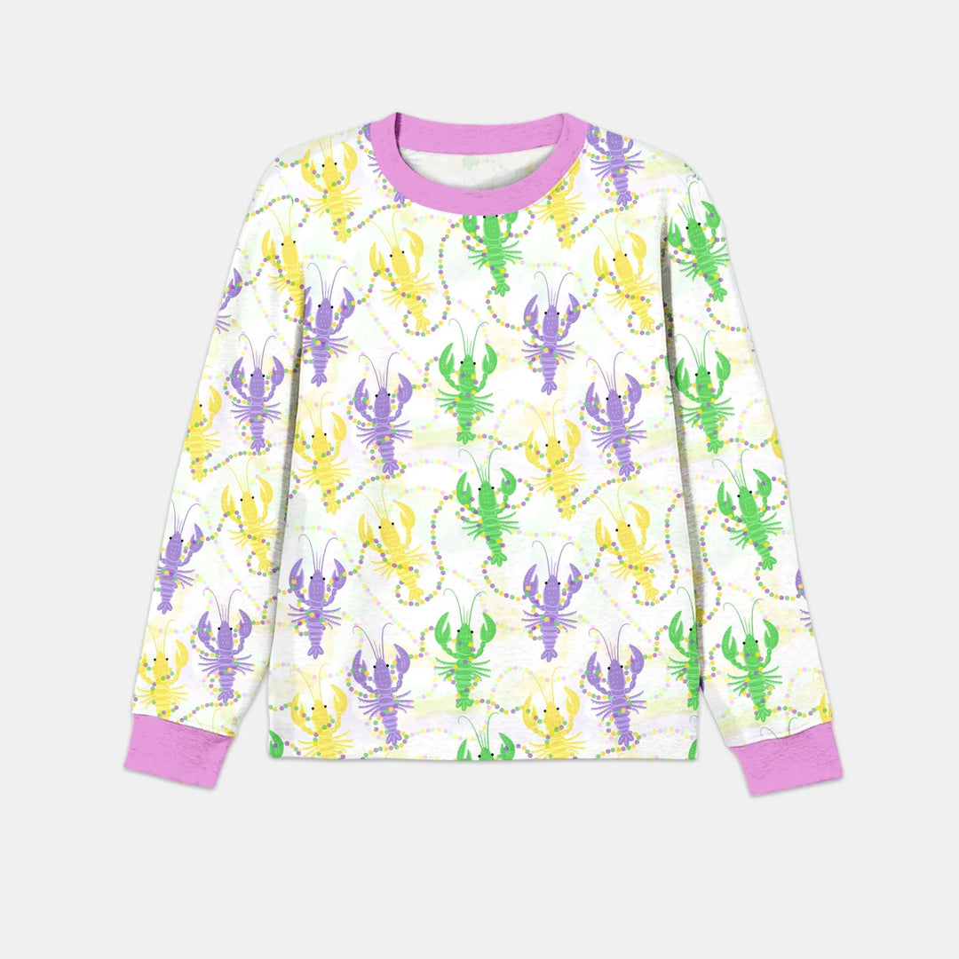 Mardi Gras Crawfish Family Matching Bamboo Men's Pajama Set
